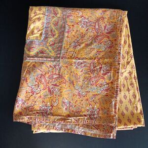 Williams Sonoma Paisley Tablecloth 70” X 90” Gold Red Teal Paisley Floral Cotton